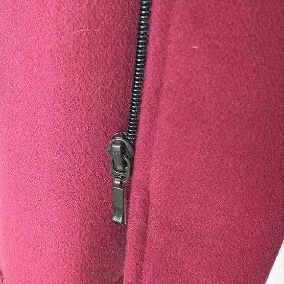 Violet Red Poly Fleece Zip Up Hooded Poncho size XL - Picture 5 of 10